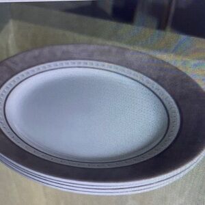 Pewter (Vintage Corelle) Lunch Plates by CORNING CORELLE- Vitrelle Made in USA